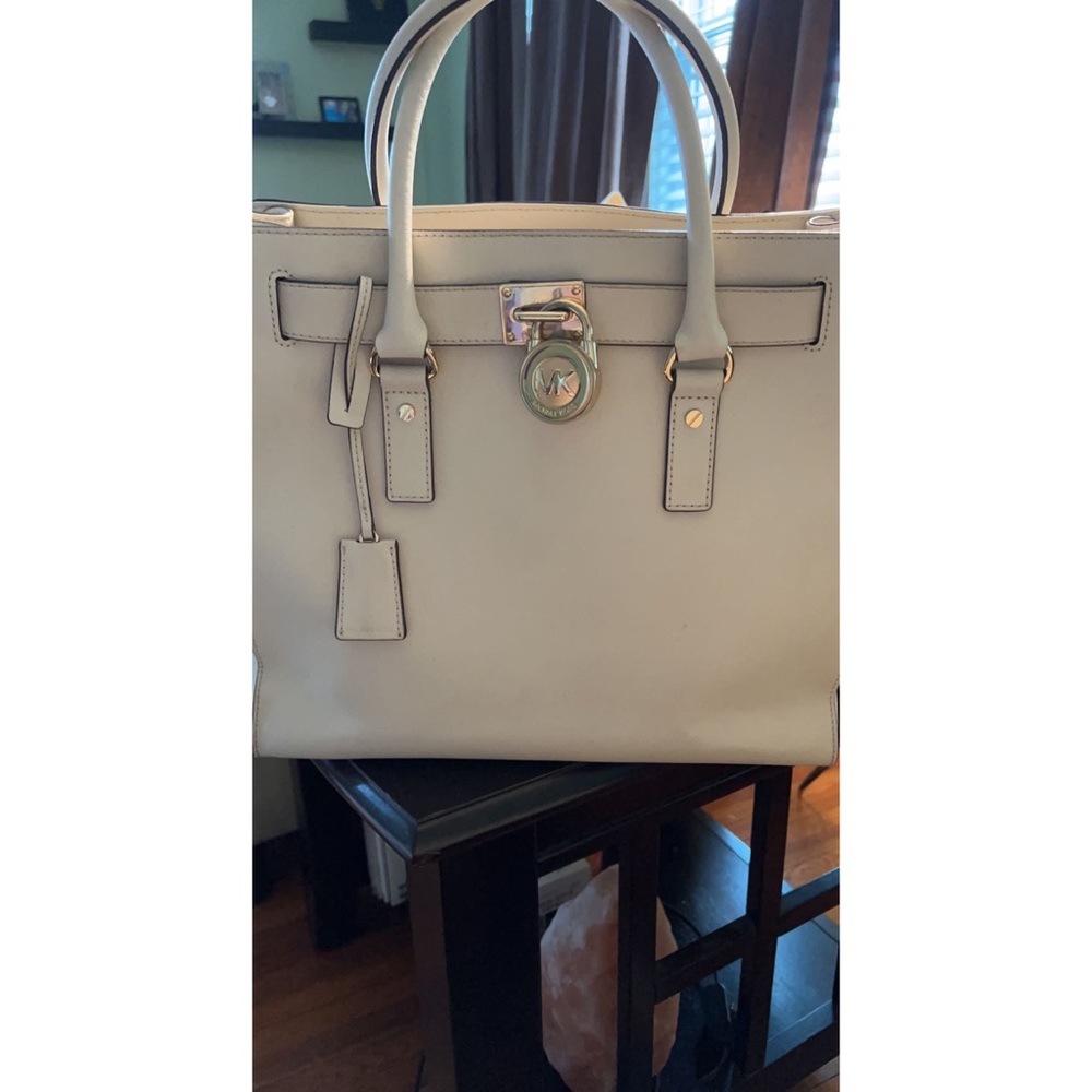 Michael Kors large Hamilton tote - white/gold hardware